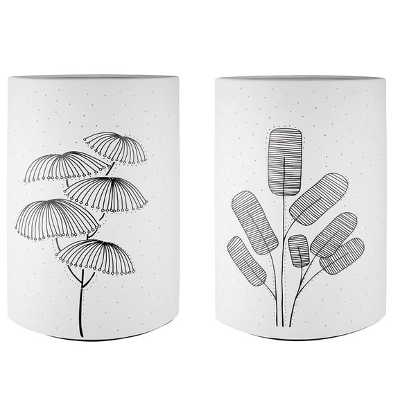 Tischleuchten GILDE 2er Set DAGOBA Lampen weiß Höhe 28cm Porzellan