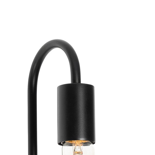 Detail einer Leuchte mit Lampenfassung und gebogenem Arm