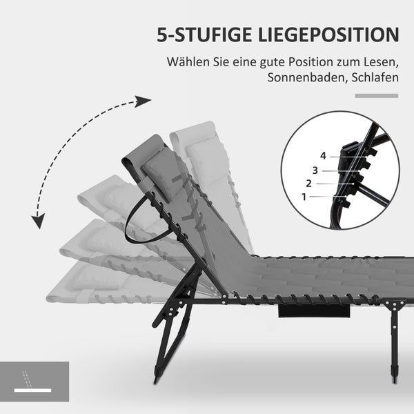 Gartenliege mit fünfstufig verstellbarer Liegeposition