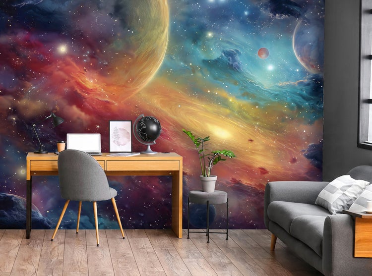 Fototapete Kinderzimmer Kosmos Galaxie Kinder Vlies Tapete 400x280 cm