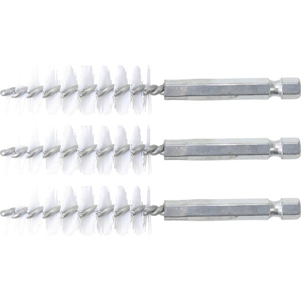 Drei Reinigungsbürsten mit Sechskantschaft