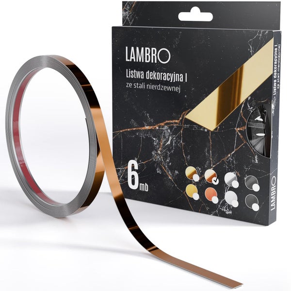 Lambro Zierleiste aus Edelstahl, sechs Meter Rolle