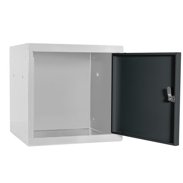 PROREGAL Mega Deal | 6x Schließfachwürfel Blocky mit Drehriegelschloss für Vorhängeschloss | HxBxT 40x40x40cm | Lichtgrau/Anthrazitgrau | Tresor