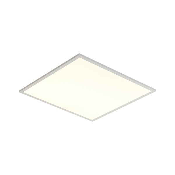 Quadratisches LED-Panel, flache Deckenleuchte aus Metall und Kunststoff.