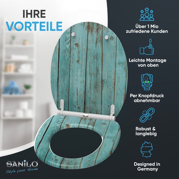 Sanilo WC-Sitz mit Holzoptik und Produktvorteilen