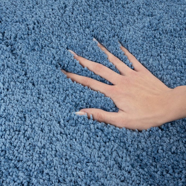 FLOORDIREKT Badematte Sky Soft - Reckteckig - Rutschhemmende Rückseite - Hellblau - 60 x 100 cm
