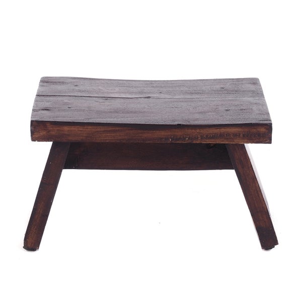 Fusshocker SCHEMEL Recyclingholz massiv 03 dunkelbraun