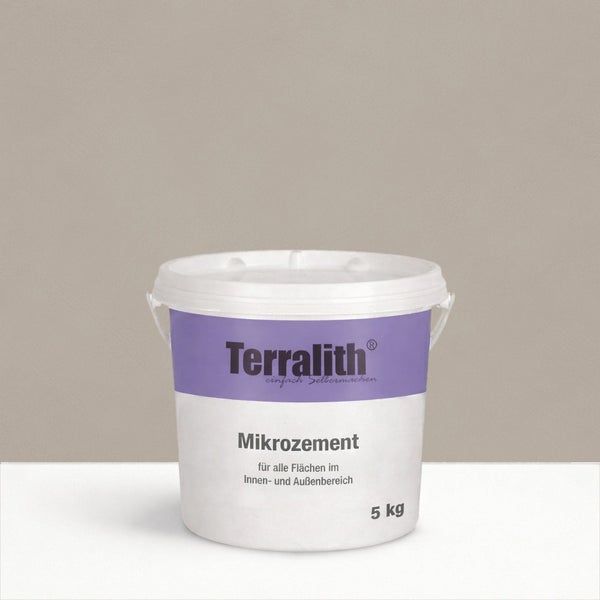 Eimer Terralith Mikro-Zement, 5 Kilogramm, für Innen- und Außenbereich