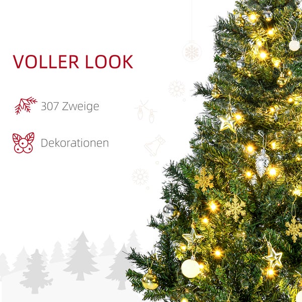 HOMCOM Weihnachtsbaum, Ø75 x 120H cm, PVC, Grün