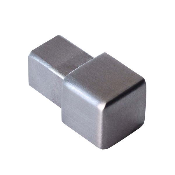 Möbelknopf, quadratisch, Metall gebürstet.