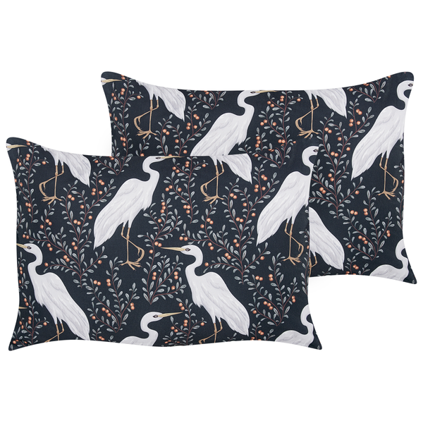 Gartenkissen 2er Set PIANAZZO Tiermuster 40 x 60 cm Schwarz