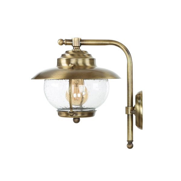 Wandleuchte aus Metall mit runder Glasabdeckung für den Aussenbereich