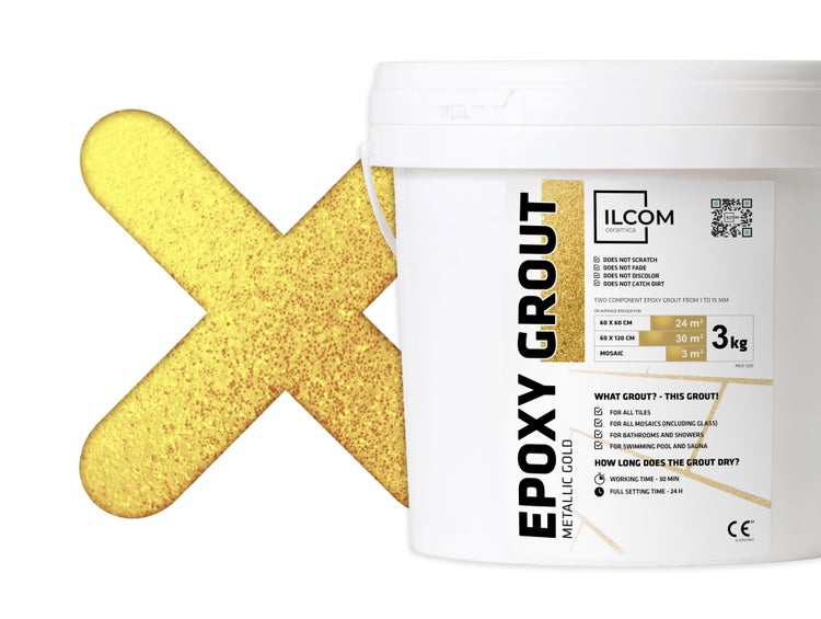 Epoxidharzmörtel zum Füllen von Fugen  - Metallic Gold -  3Kg