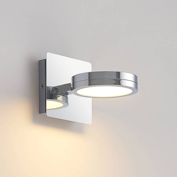Lindby Wandleuchte, Wandlampe Bad Skrolla (spritzwassergeschützt (Modern) in Chrom aus Metall (1 flammig GX53 ) - Wandleuchten Spiegelleuchte Badezimmer Wandbeleuchtung Badezimmerleuchte