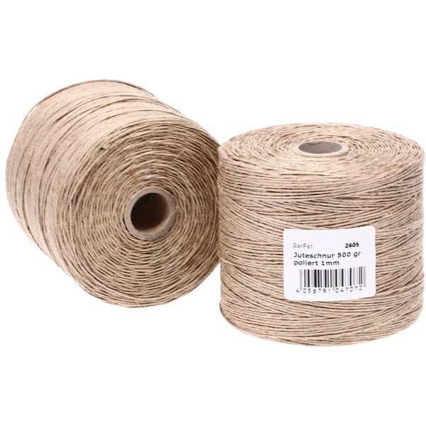 Bindfaden 500 g poliert 500 m Juteschnur Jute Paketschnur Gartenschnur Bastelschnur Garten Garn Kordel Zwirn Pflanzschnur Jutegarn Naturgarn