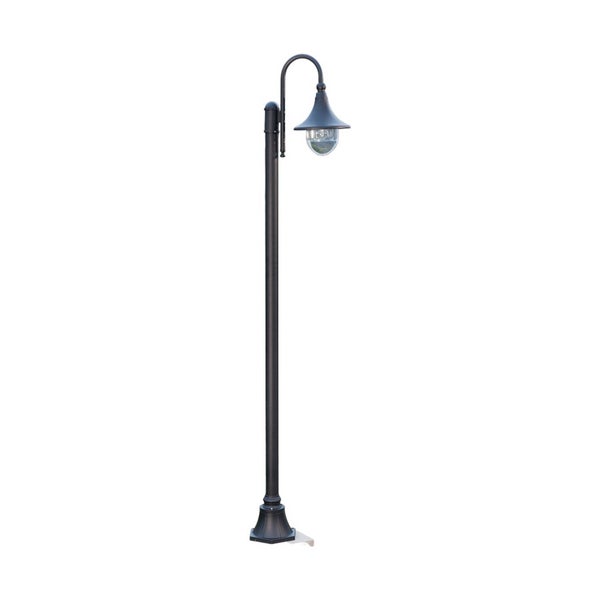 Lindby Mastleuchte außen Daphne (spritzwassergeschützt (Modern) in Schwarz aus Aluminium (1 flammig, E27) - Kandelaber Außenleuchte