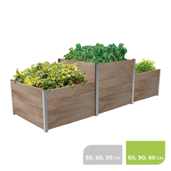 3m² Hochbeet ErnteMAXX in Siegerpodestform Höhe 60/90/60 cm