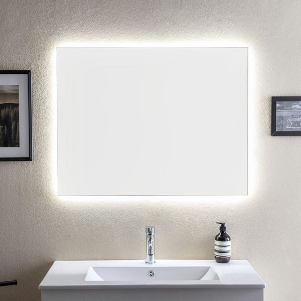 Unterschrank, Waschtisch und LED Lichtspiegel, 90x46cm | Sole