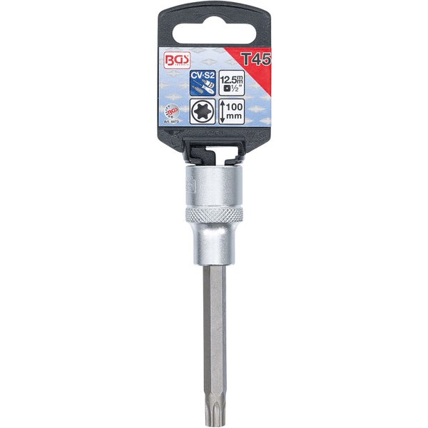 BGS Bit-Einsatz Länge 100 mm Antrieb Innenvierkant 12,5 mm (1/2) T-Profil (für Torx) T45 - 4473