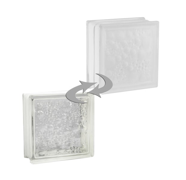 Basic Glasbaustein Savona einseitig satiniert 19 x 19 x 8 cm - 6 Stück