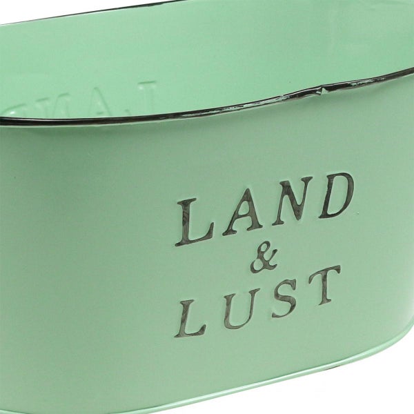 Dekorative Pflanzschale mit Aufschrift Land und Lust