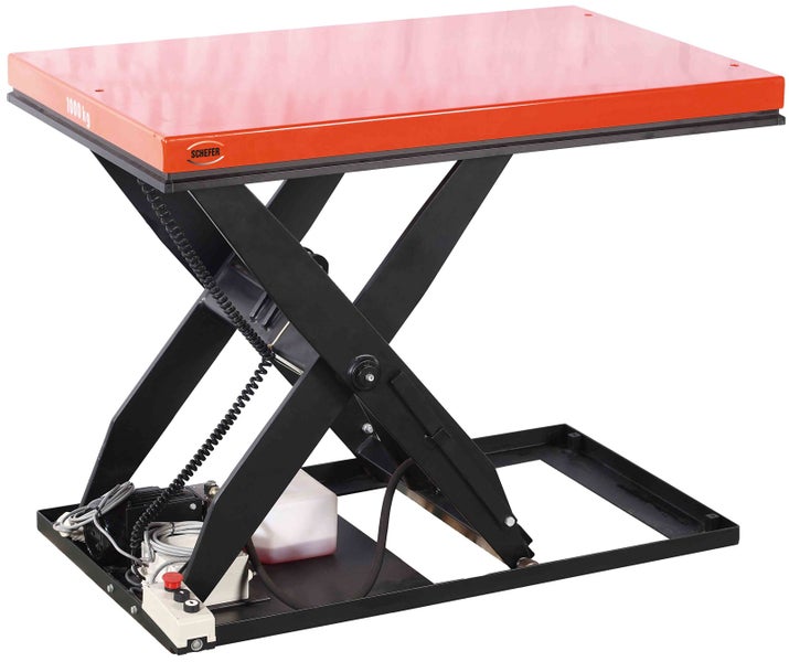 Schefer Scherenhubtisch mit einer Traglast von 1000 Kilogramm