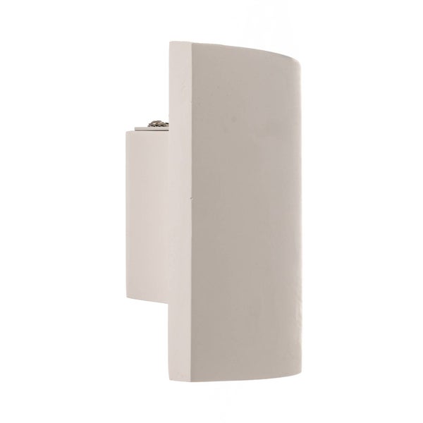 Lindby Gips Wandlampe weiß, bemalbar indirektes Licht Uplight & Downlight Wandleuchte 2 flammig für Wohnzimmer Esszimmer Küche Flur Gipsleuchte Wand innen IP20