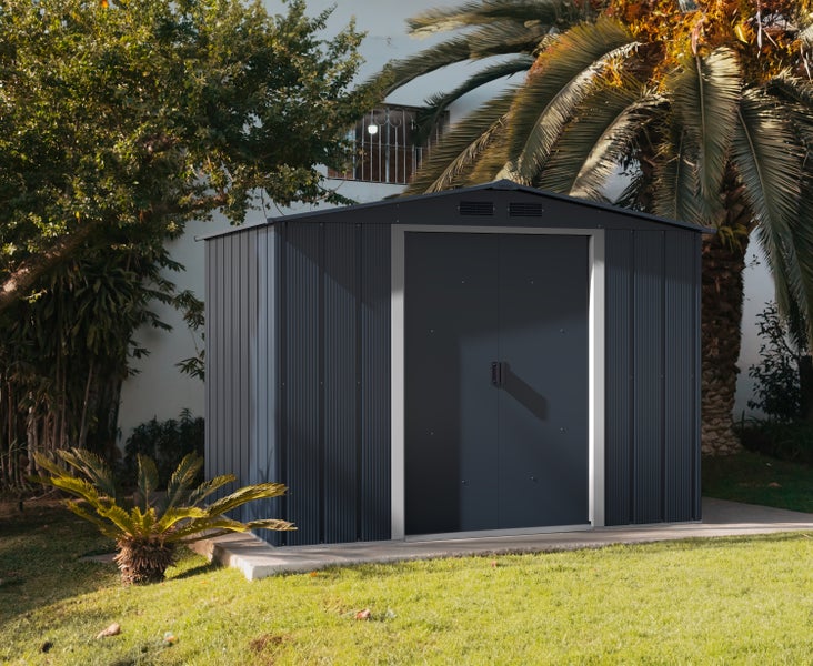 Metall Gerätehaus 262x174 Gartenhaus Schiebetüren