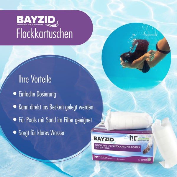 Bayzid Flockkartuschen Packung zur Poolreinigung