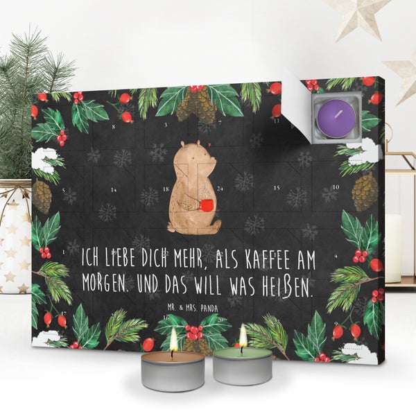 Mr. & Mrs. Panda Duftkerzen Adventskalender Bär Morgenkaffee - Schwarz