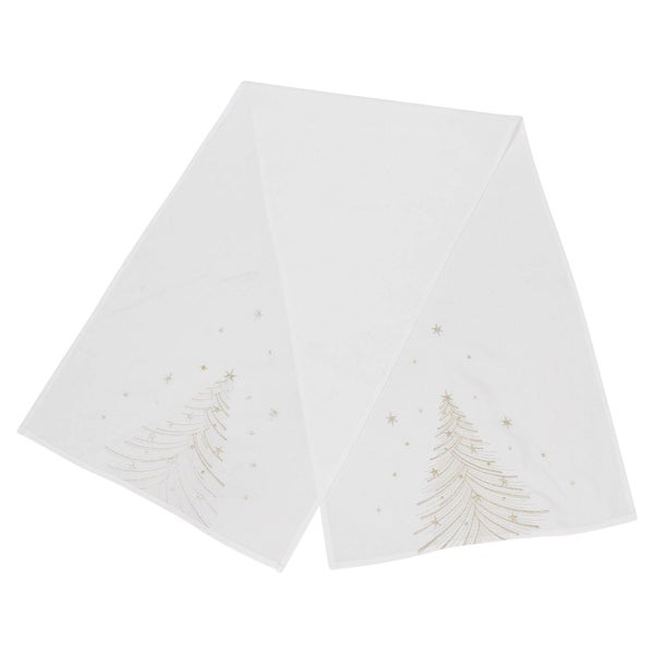 Weihnachtstischläufer mit Tannenbaumstickerei zur weihnachtlichen Tischdekoration