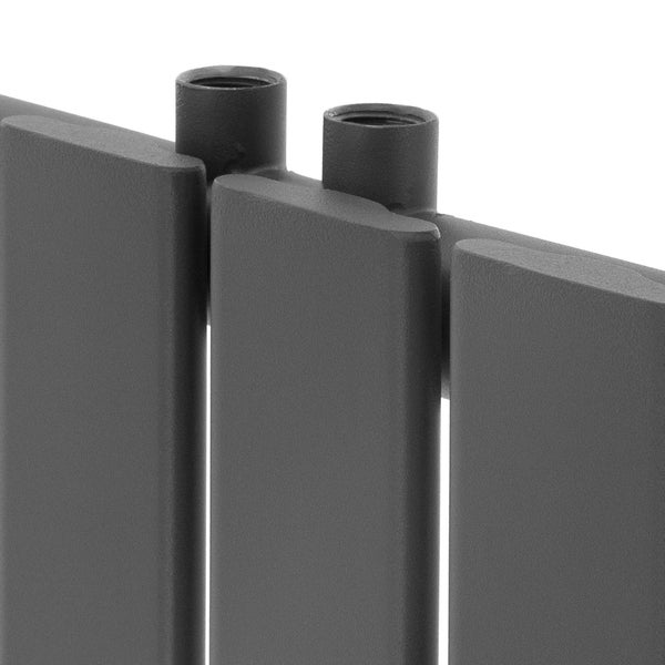 ML-Design Paneelheizkörper Einlagig 1800x300 mm Anthrazit mit Heizstab 1200W Design Badheizkörper Mittelanschluss Bad/Wohnraum Heizung Designheizkörper Flach Heizkörper Flachheizkörper Vertikal Röhren