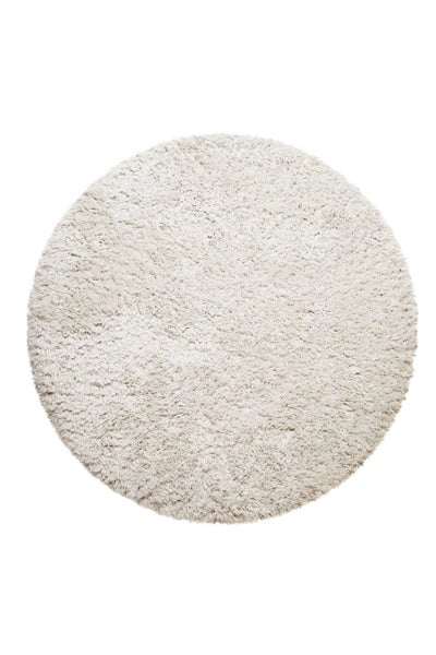 Nachhaltiger Teppich Rund Creme Beige soft & weich Matteo Homie Living 80 cm rund