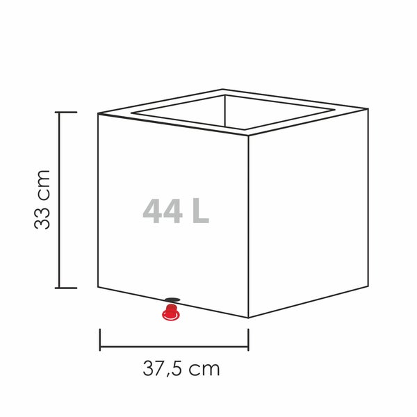 Scheurich Muretto 40, Pflanzgefäß/Blumentopf/Pflanzkübel, viereckig,  aus Kunststoff Farbe: Stony Black, 37,5 cm Durchmesser, 33 cm hoch, 44 l Vol.
