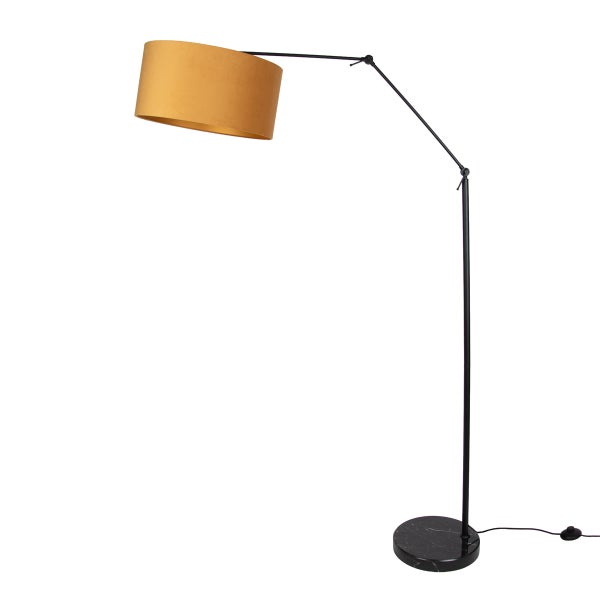 Moderne Bogenlampe mit verstellbarem Arm und rundem Marmorfuß für die Wohnzimmerbeleuchtung