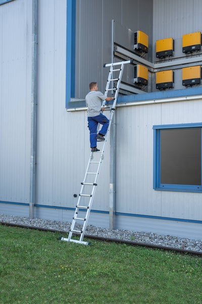 PROREGAL Teleskopleiter 4-Teilig mit Traverse 4 x 3 Sprossen