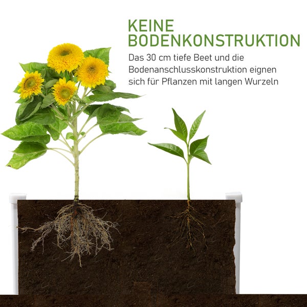 Outsunny Hochbeet, 100L x 80B x 30H cm, Kunststoff, grau