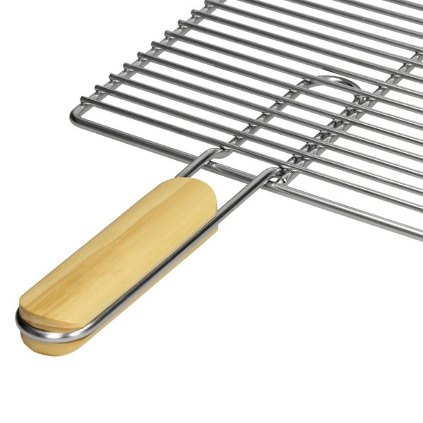 ECD Germany Rechteckiger Edelstahl Grillrost mit abnehmbaren Griffen 60 x 40 cm - robust & rostfrei - für Grillkamin Buschbeck Gasgrill Feuerschalen Feuerkorb - Edelstahlgrillrost Grill Rost Zubehör