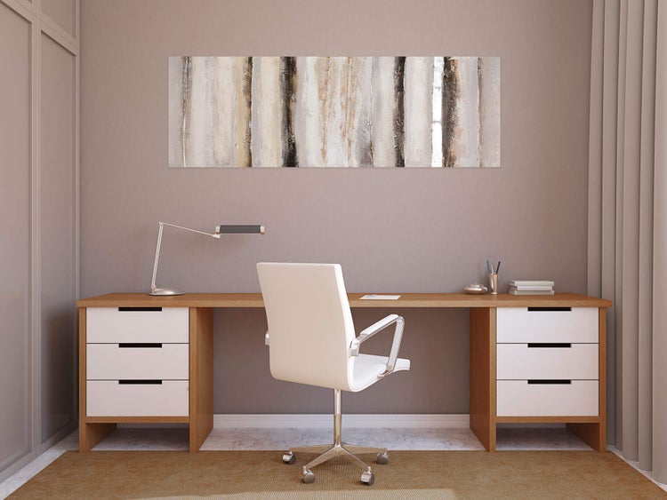 Handgemaltes Gemälde Acrylfarbe 150x50cm Beige