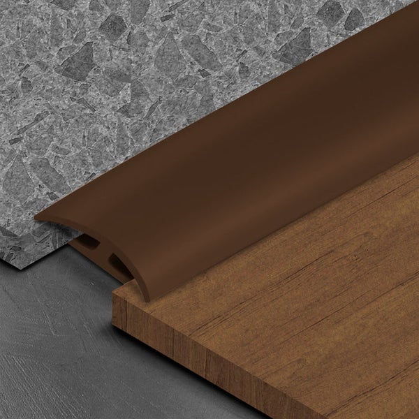FLOORDIREKT Doppeleinfassleiste Übergangsprofil Jersey Selbstklebend 24 x 35 mm Braun