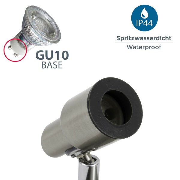 Deckenstrahler - 9,6W, 800lm, LED, schwenkbar, IP44, warmweiß, matt-nickel