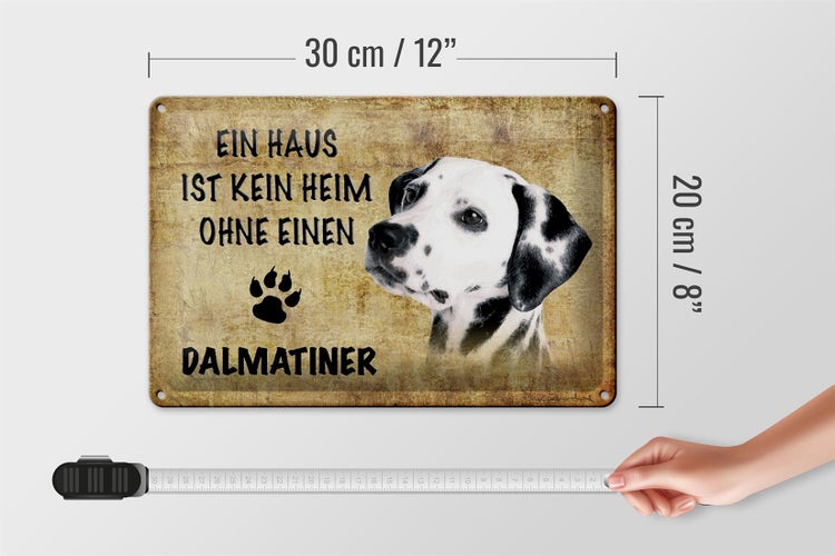 Blechschild Spruch 30x20cm Dalmatiner Hund ohne kein Heim