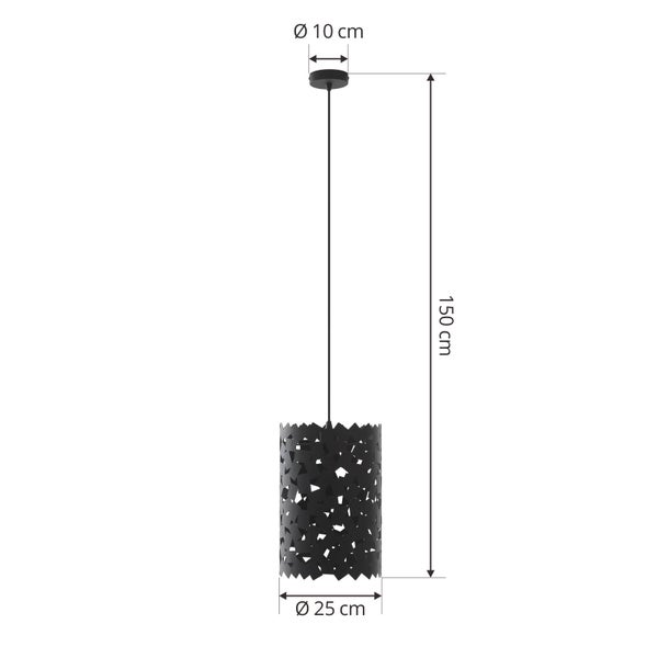 Lucande Pendelleuchte Aeloria (Modern) in Schwarz aus Metall (1 flammig, E27) - Deckenlampe Esstischlampe Hängelampe Hängeleuchte Wohnzimmerleuchte
