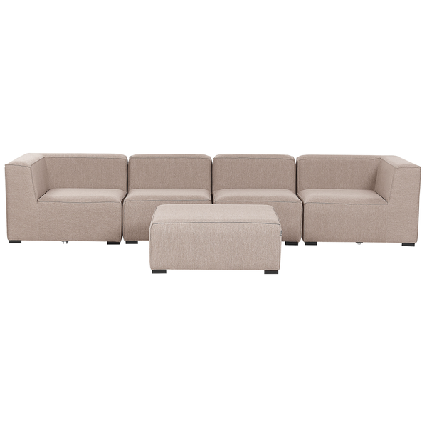 Gartensofa mit Ottomane 4-Sitzer AREZZO modular Beige