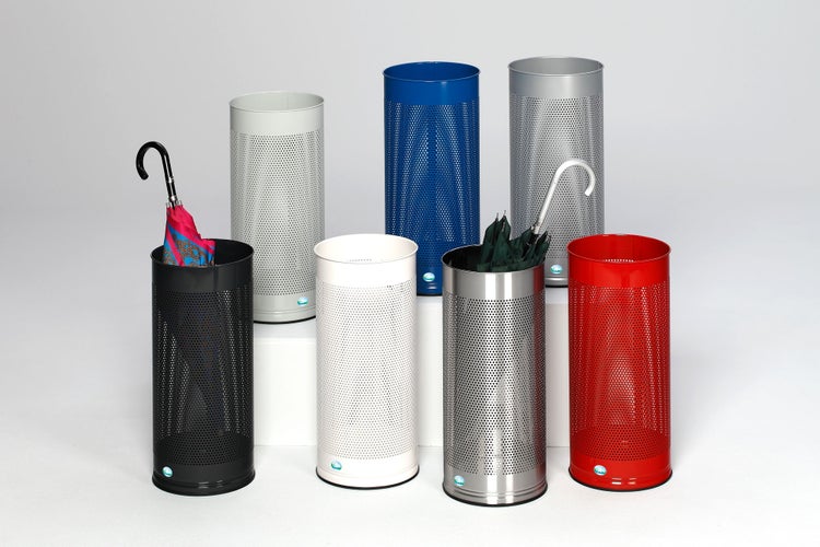 PROREGAL Dekorativer Schirmständer Gelocht HxBxT 61 x 27 x 27 cm Verzinkter Stahl Silber