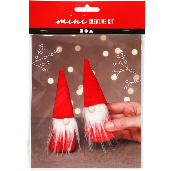 Creativ Company DIY Sets Filz & Fleece Mini Kreativ Set, Rot, Weihnachtswichtel, H 12 cm, Kreativ Box