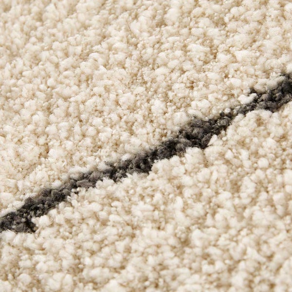 Kurzflor Teppich Massy Creme Grau - 80x150x1,4cm