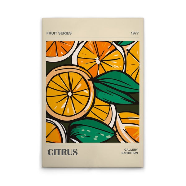 Kunstplakat mit Zitrusfrüchtemotiv