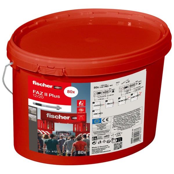 Fischer FAZ II Plus 12/20 Ankerbolzen, 80 Stück im Eimer
