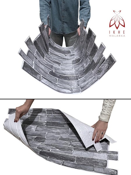 0,4m² 3D PVC Kunststoff Verkleidung Paneele Steinoptik Wandpaneele Wandverkleidung Decke Deckenpaneele Fliesen Imitat 90x48cm (CPVC01)